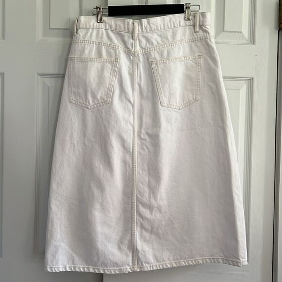 Zara White A-Line Denim Skirt - Picture 3 of 6